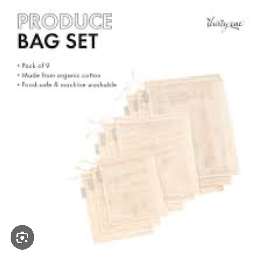 Thirty-One Gifts Organic Cotton Produce Bag Set of 9 NWT